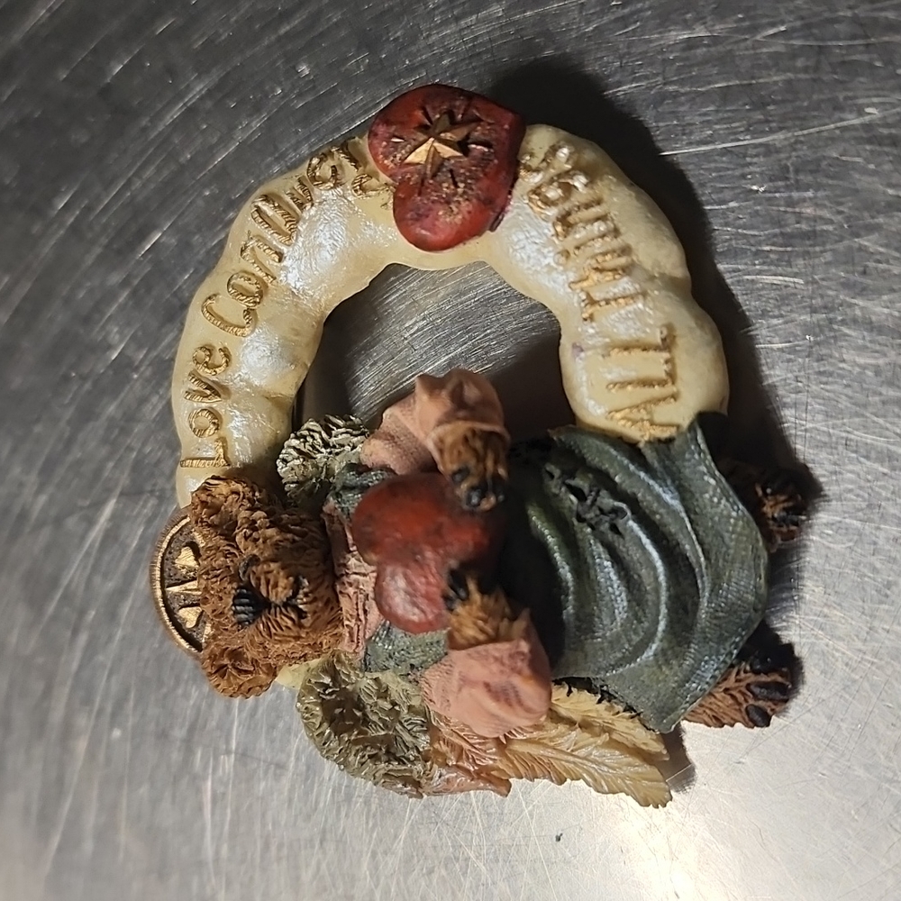 Boyd bear inspired love covers all things brooch